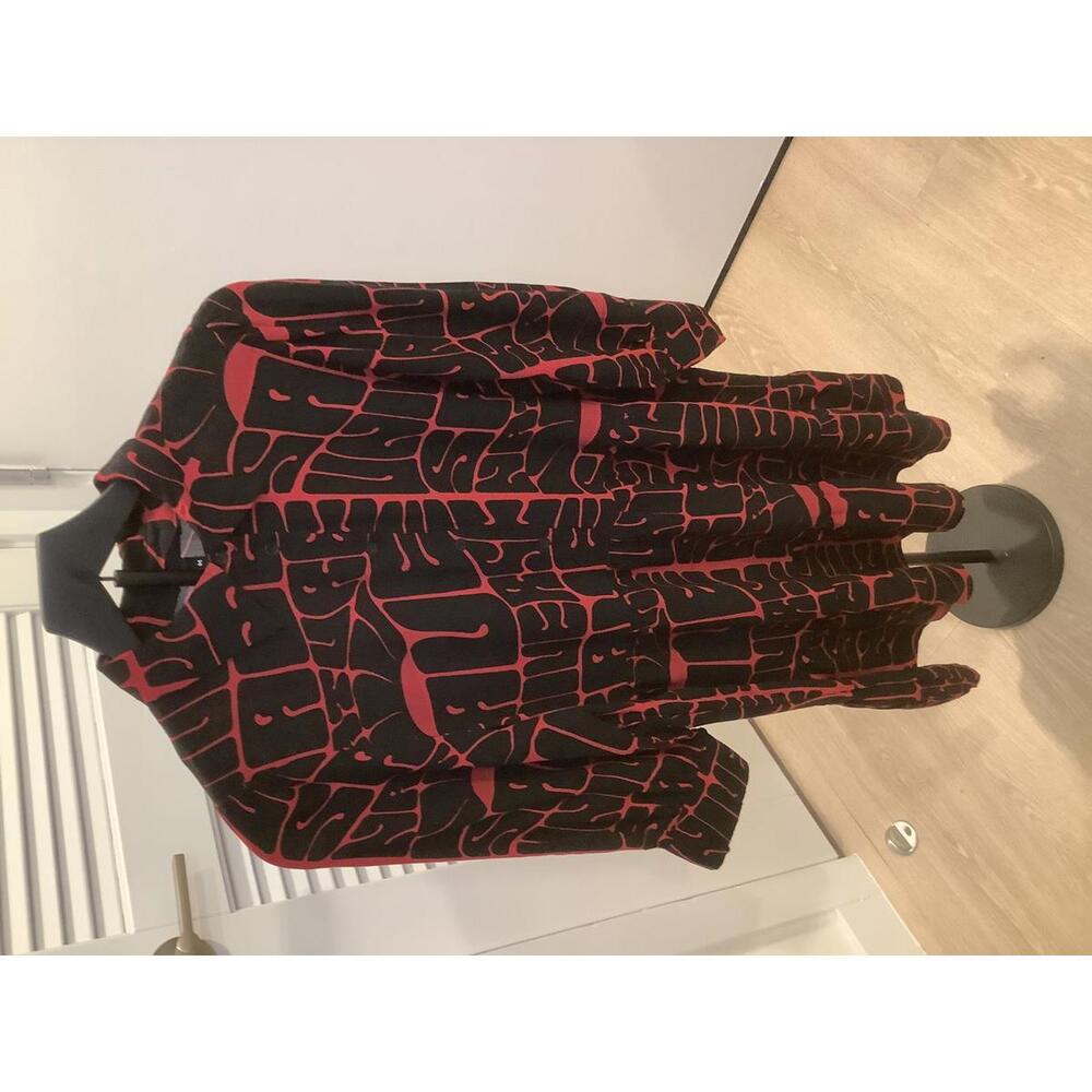 Desigual Love the World Red Black Babydoll Dress  Ruffle M